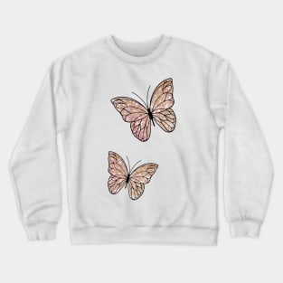 Rose Gold Glitter Butterflies Crewneck Sweatshirt
